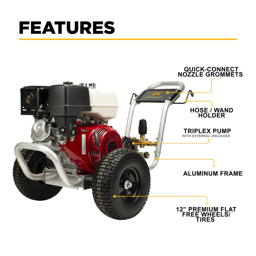 BE Pressure Washer Cold Water 4,200 PSI 4.2 GPM Honda GX390 Comet Pump B4213HABCS New