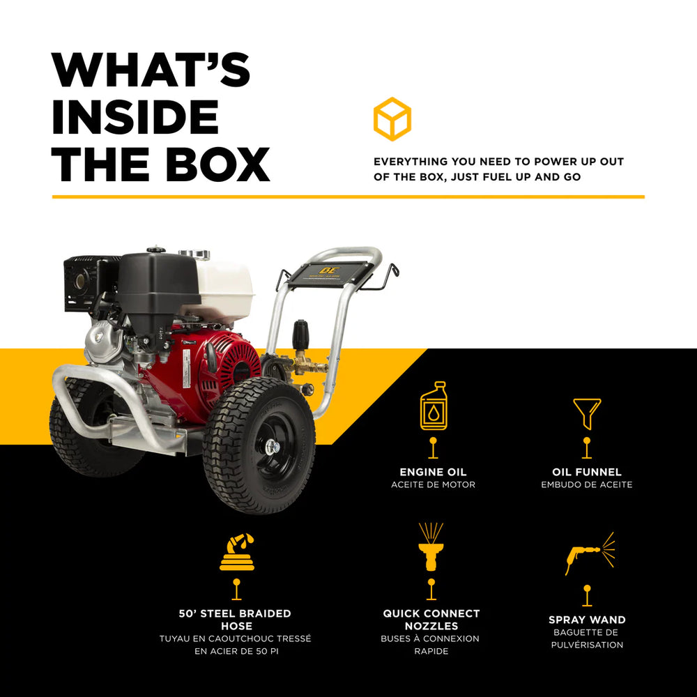 BE Pressure Washer Cold Water 4,200 PSI 4.2 GPM Honda GX390 Comet Pump B4213HABCS New