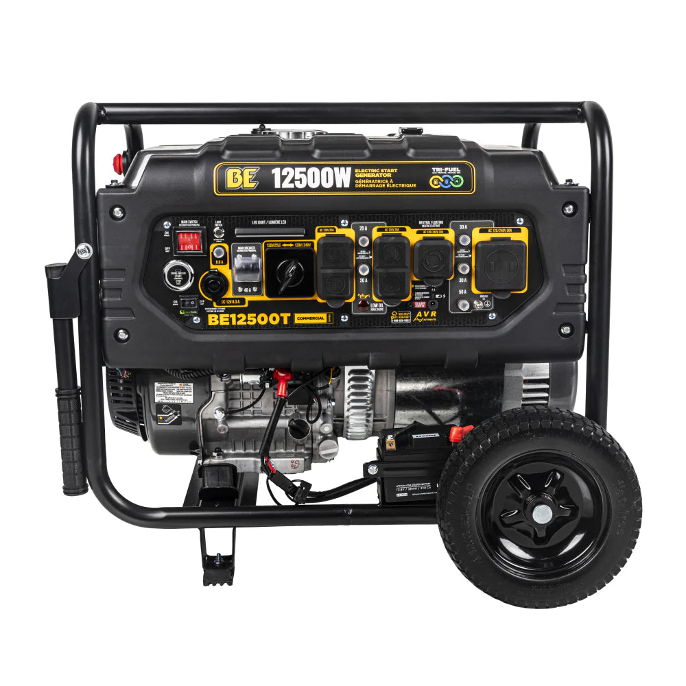 BE 9000W/12500W Generator Tri-Fuel Gas Propane Natural Gas Electric Start CO Detect 120/240V New