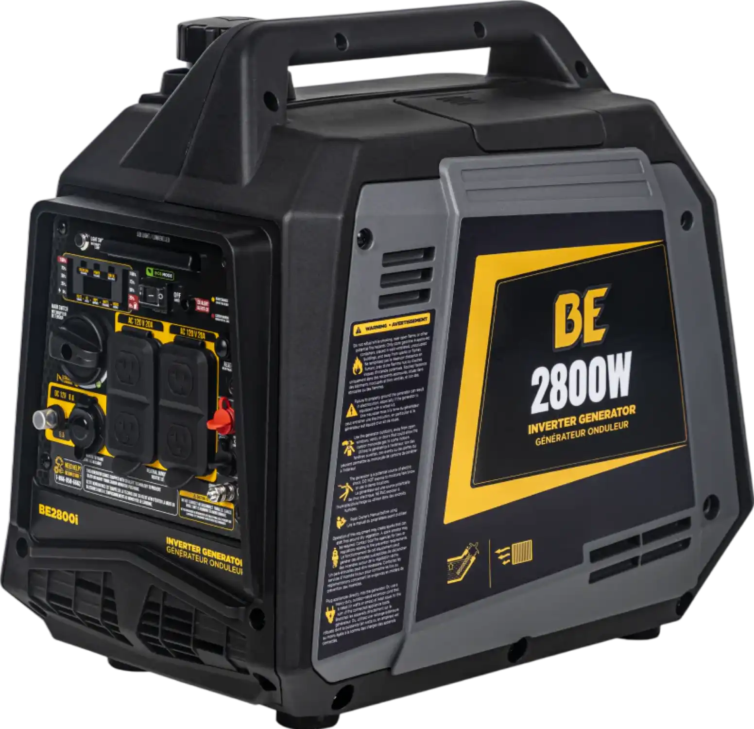 BE 2500W/2800W Inverter Generator Low THD Gas Powerease Engine Recoil Start New