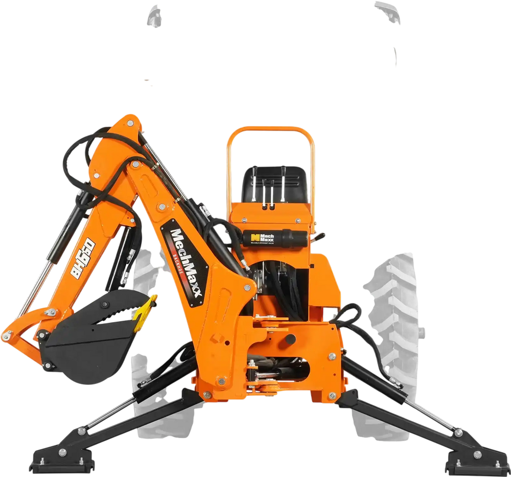 7' Tractor Backhoe Attachment with Hydraulic Thumb,  12" Bucket,  ISO/SAE Switchable Controls,  Self-Contained Hydraulic System,  3 Point Hitch Cat.1,  15-50 HP,  BH660H