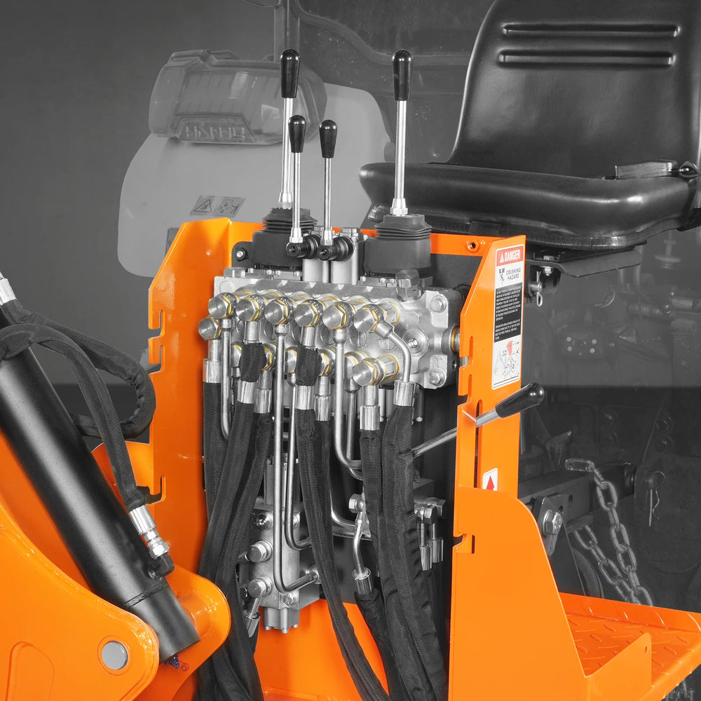 7' Tractor Backhoe Attachment with Hydraulic Thumb,  12" Bucket,  ISO/SAE Switchable Controls,  Self-Contained Hydraulic System,  3 Point Hitch Cat.1,  15-50 HP,  BH660H
