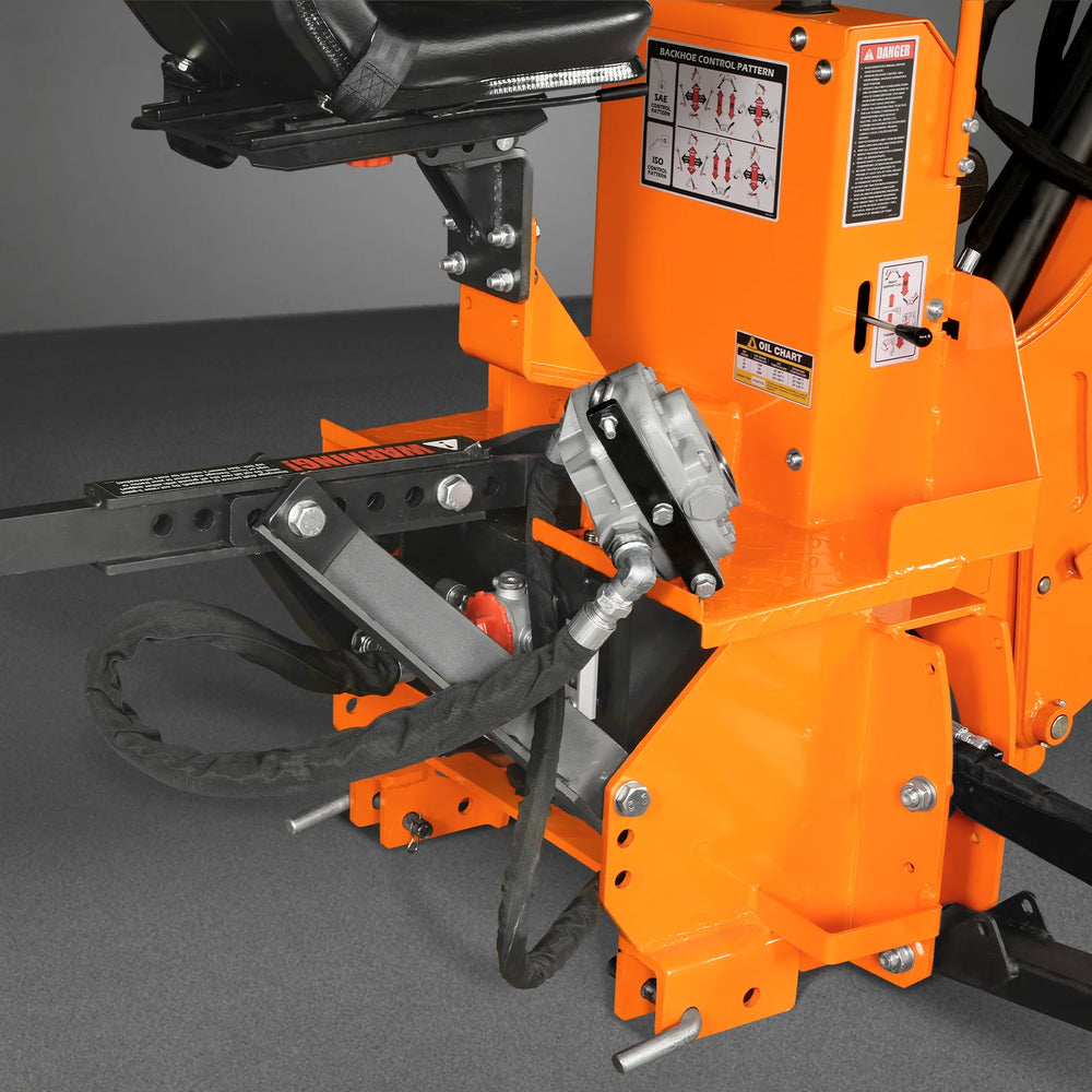 8' Tractor Backhoe Attachment with Hydraulic Thumb,  15" Bucket,  ISO/SAE Switchable Controls,  Self-Contained Hydraulic System,  3 Point Hitch Cat.1 & 2,  20-100 HP,  BH760H