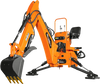 9' Tractor Backhoe Attachment with Hydraulic Thumb,  15" Bucket,  ISO/SAE Switchable Controls,  Self-Contained Hydraulic System,  3 Point Hitch Cat.1 & 2,  25-100 HP,  BH860H