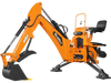 9' Tractor Backhoe Attachment with Mechanical Thumb,  15" Bucket,  ISO/SAE Switchable Controls,  Self-Contained Hydraulic System,  3 Point Hitch Cat.1 & 2,  25-100 HP,  BH860M