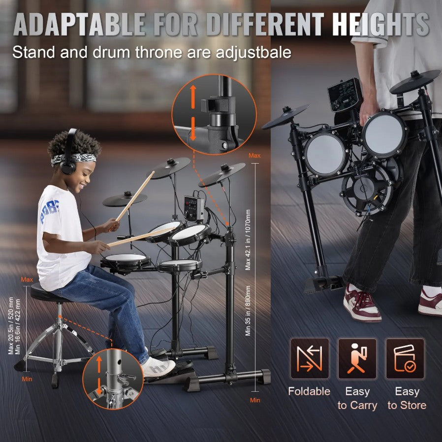 Vevor Electronic Drum Kit with 150 Sounds and Full Beginner Setup New