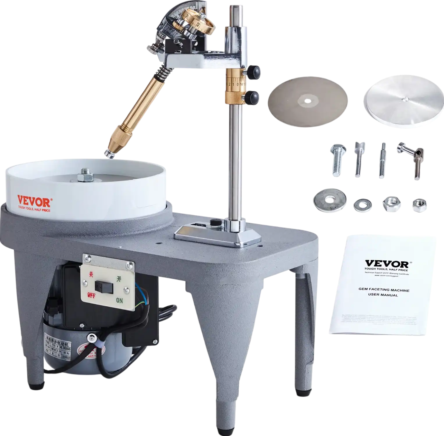 Vevor Gem Faceting Machine 180W 2800 RPM Jade Grinder 110V Jewelry Angle Polisher New