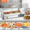 Vevor Food Warmer 3-Pan with Glass Shield 1500W Electric Steam Table 86°F-185°F Temperature New