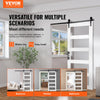 Vevor Barn Door and Hardware Kit 32" x 84" Smooth and Quiet Wood with Glass Panel Sliding Door Kit New