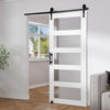 Vevor 42" x 84" Wood and Frosted Glass Barn Door Kit with Hardware New