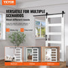 Vevor 42" x 84" Wood and Frosted Glass Barn Door Kit with Hardware New