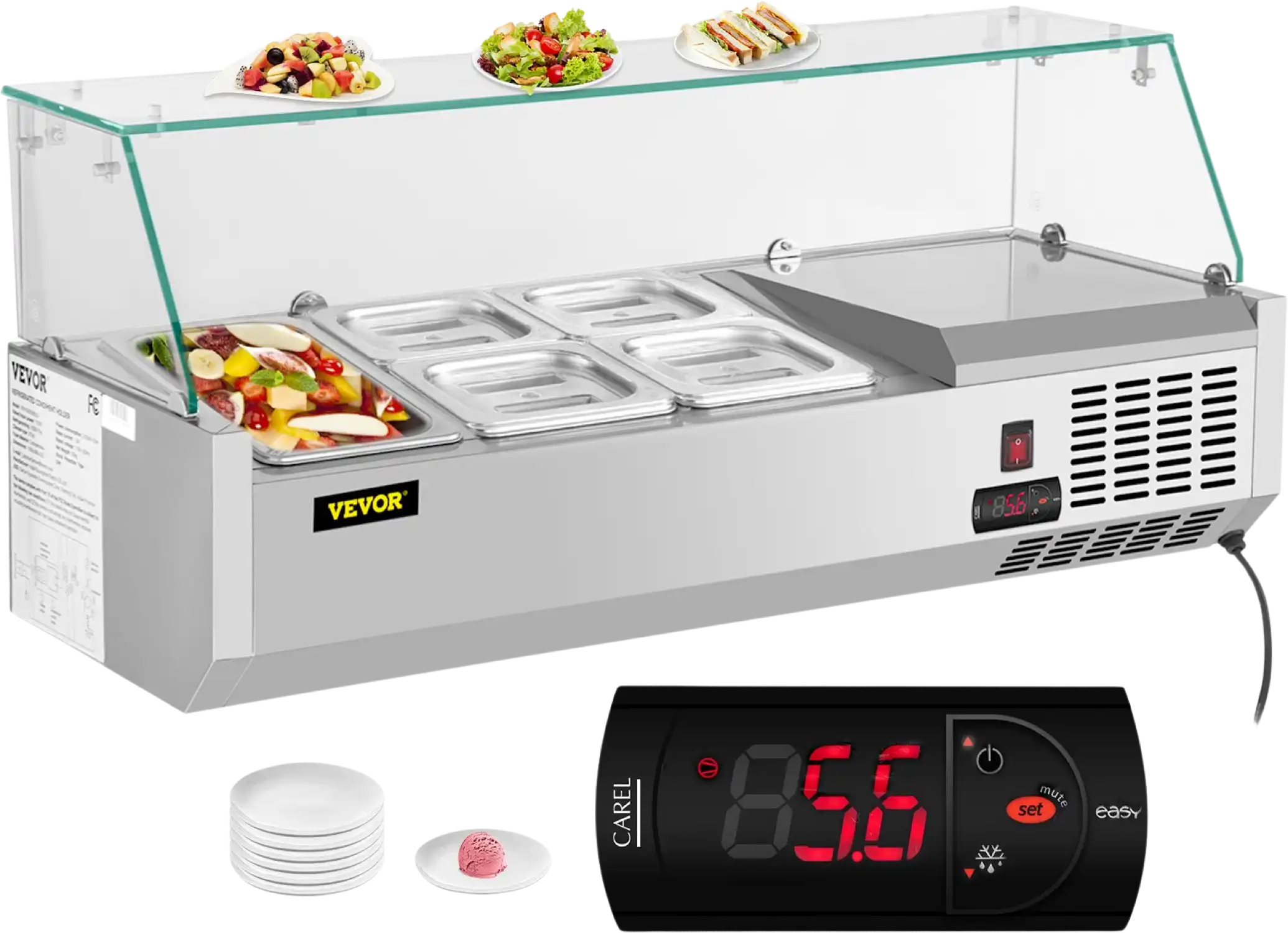 Vevor Refrigerated Condiment Prep Station 39.4
