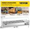 Vevor Refrigerated Condiment Prep Station 59" with Glass Shield 146W Stainless Steel 16.8 Qt New