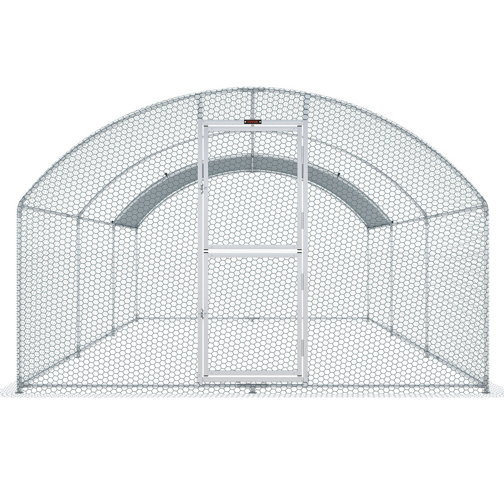 Vevor Metal Chicken Coop 19.7' x 9.8' x 6.4' Dome Walk In Run Waterproof Cover New