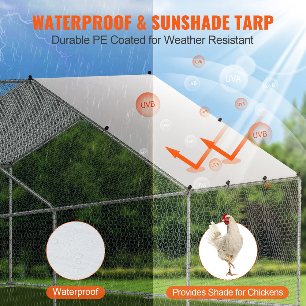 Vevor Large Metal Chicken Coop x x Spire Walk In