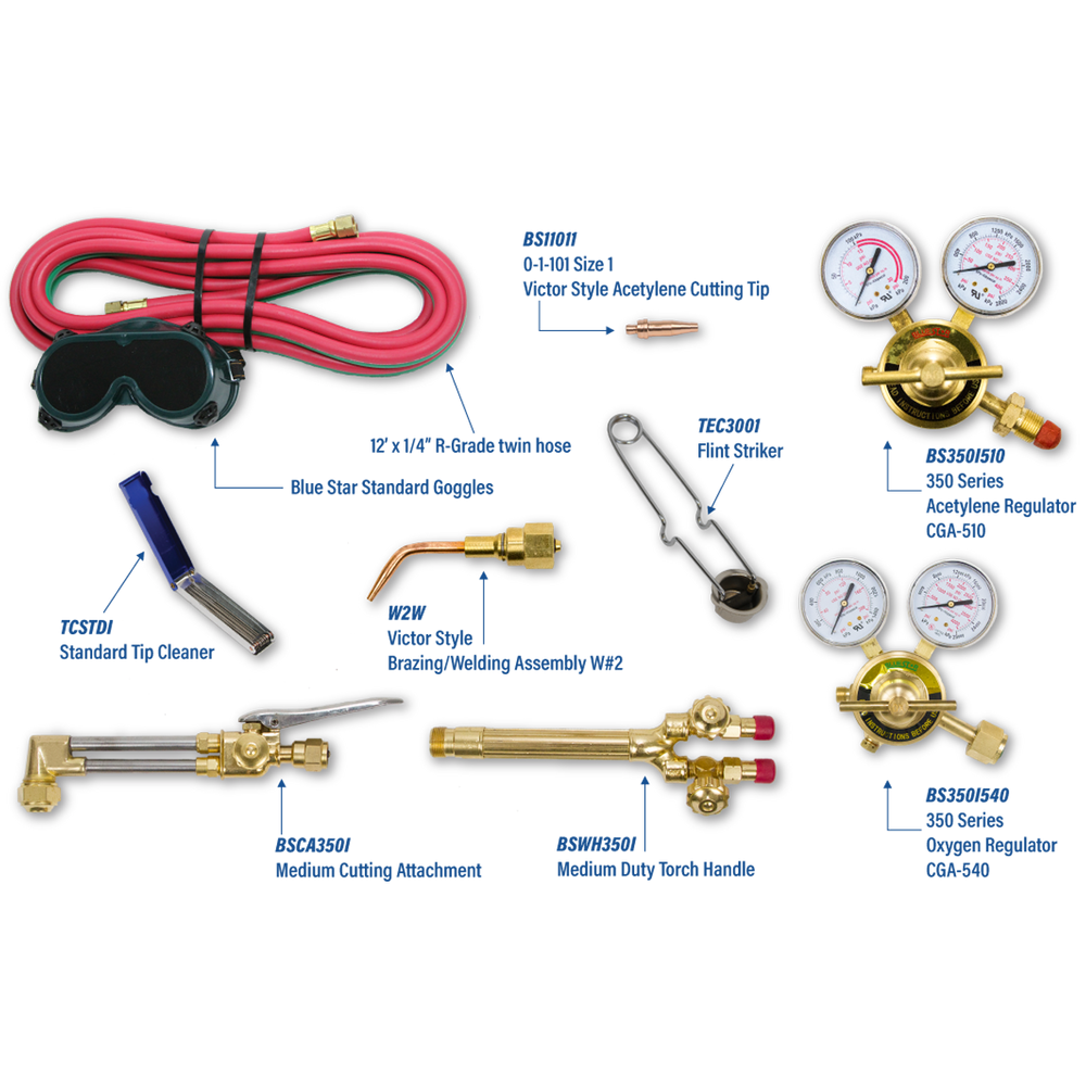 Blue Star BS350TO Medium/Heavy Duty Torch Outfit 350 Series New