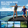 Vevor Inflatable Water Trampoline 10' Portable Swim Platform Bouncer with 3-Step Ladder New