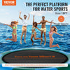 Vevor Inflatable Water Trampoline 15' Portable Swim Platform Bouncer with 3-Step Ladder New