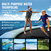 Vevor Inflatable Water Trampoline 15' Portable Swim Platform Bouncer with 3-Step Ladder New