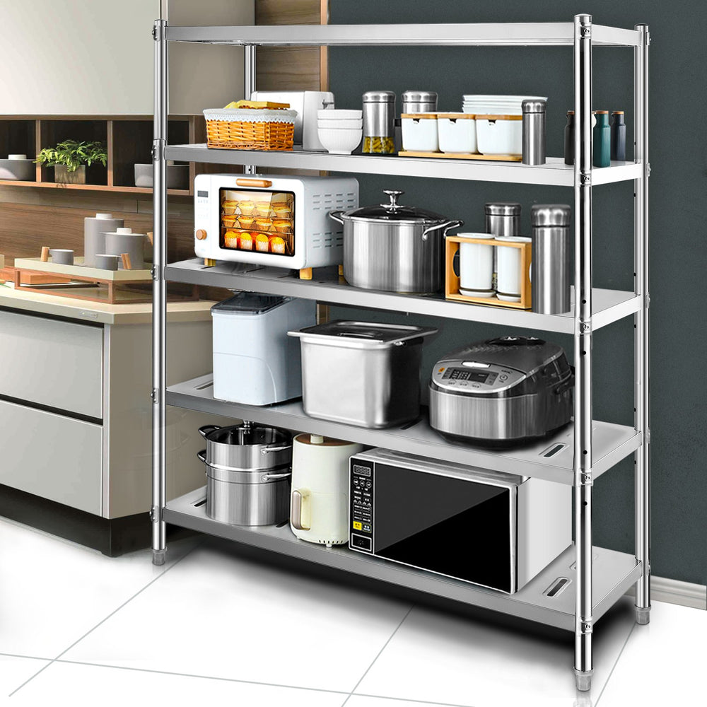 Vevor 5-Tier Storage Shelf 59.1" x 17.7" x 70.9" Stainless Steel 660 Lbs. Capacity with Vent Holes New