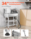 Vevor Dog Grooming Tub 34" Stainless Steel Dual-Control Faucet and Accessories New
