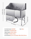 Vevor Dog Grooming Tub 61" Stainless Steel 440 Lb Capacity Non-Slip Ramp and Storage Cabinet New
