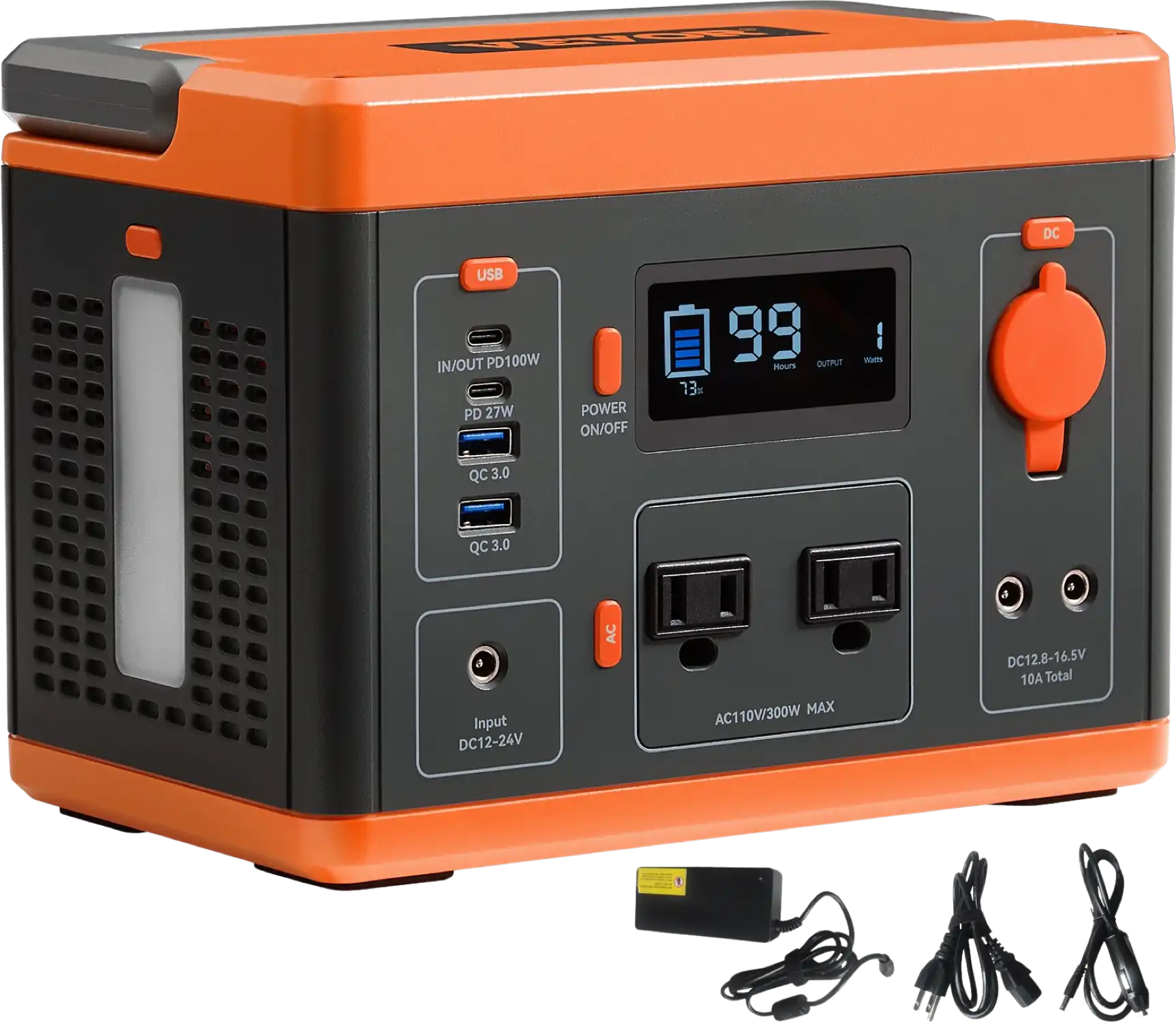 VEVOR Portable Power Station Solar Generator 296Wh 300W Backup Lithium Battery