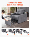 Vevor Sleeper Sofa Bed Convertible Pull Out Chair 5-Position Recliner with Storage and Desk Board New