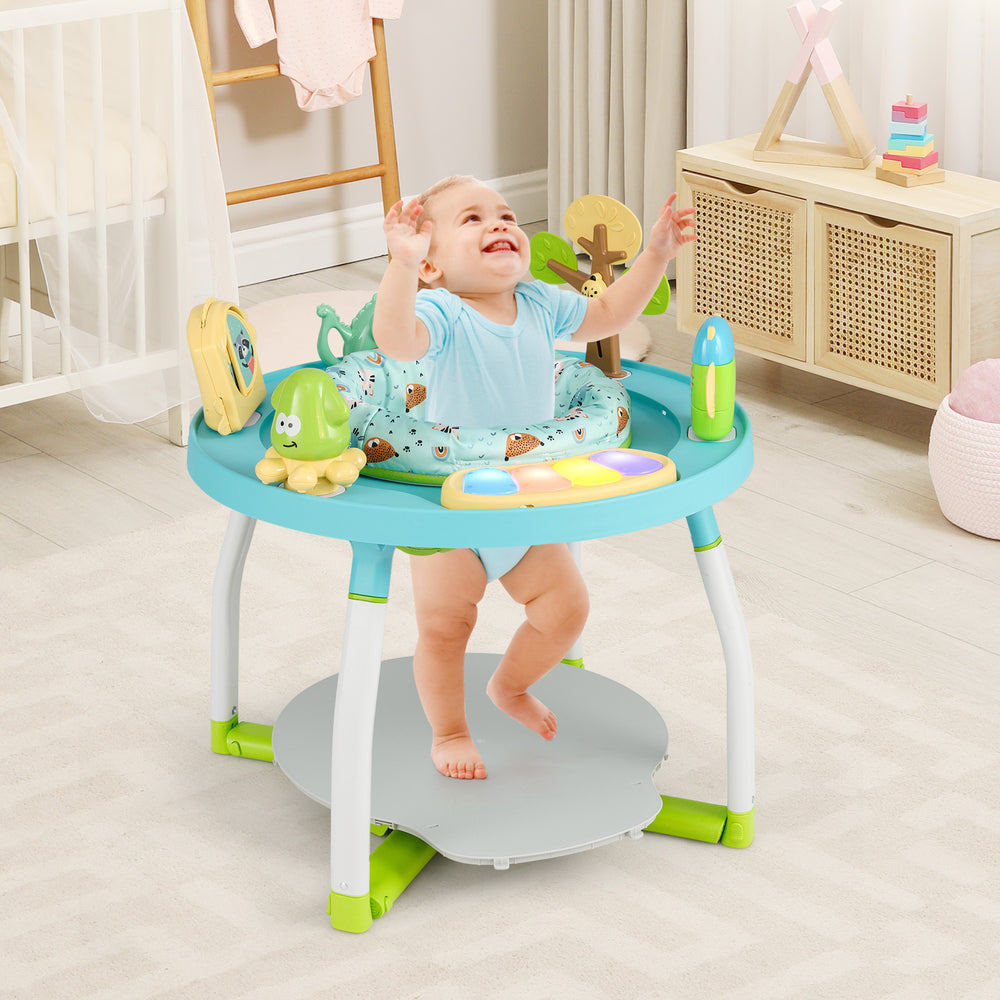 5-in-1 Baby Activity Center Interactive Bounce Seat with Removable Toys-Blue - Gallery View 1 of 10