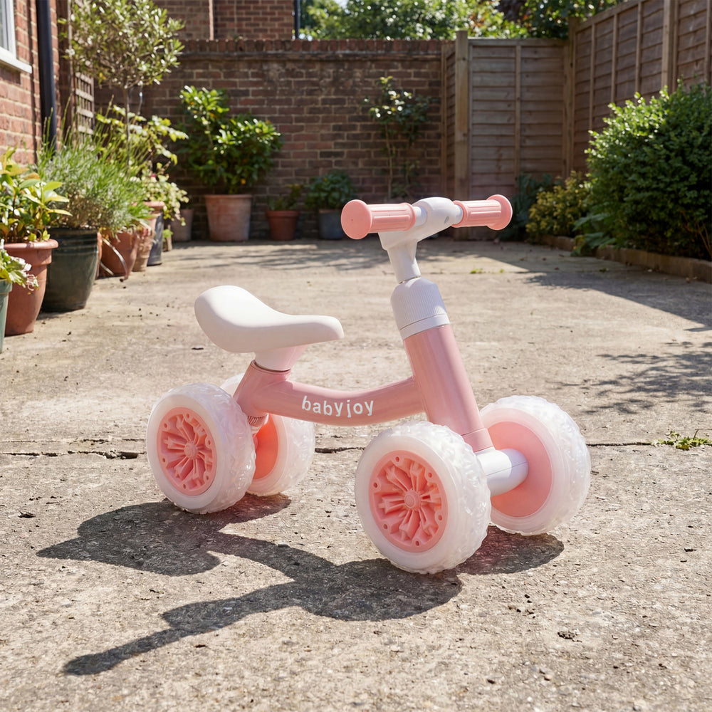Baby Balance Bike with Adjustable Handlebar and Seat with Lighting Wheels-Pink - Gallery View 1 of 10