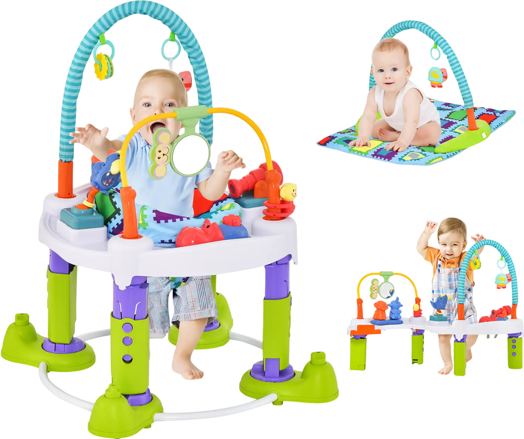 Costway 4-in-1 Baby Bouncer Activity Center 3 Adjustable Heights 34125679 New