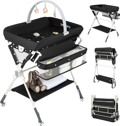 Costway Foldable Baby Changing Table Diaper Station w/ Storage Bag Shelf 51702309 New