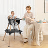 4-in-1 Baby Convertible Toddler Table Chair Set with PU Cushion-Brown - Gallery View 1 of 11