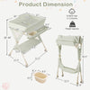 Baby diaper changing table in green with adjustable height, removable water basin, and ample storage for essentials.