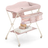 Baby Diaper Changing Table with Water Basin Wheel-Pink - Gallery View 1 of 10