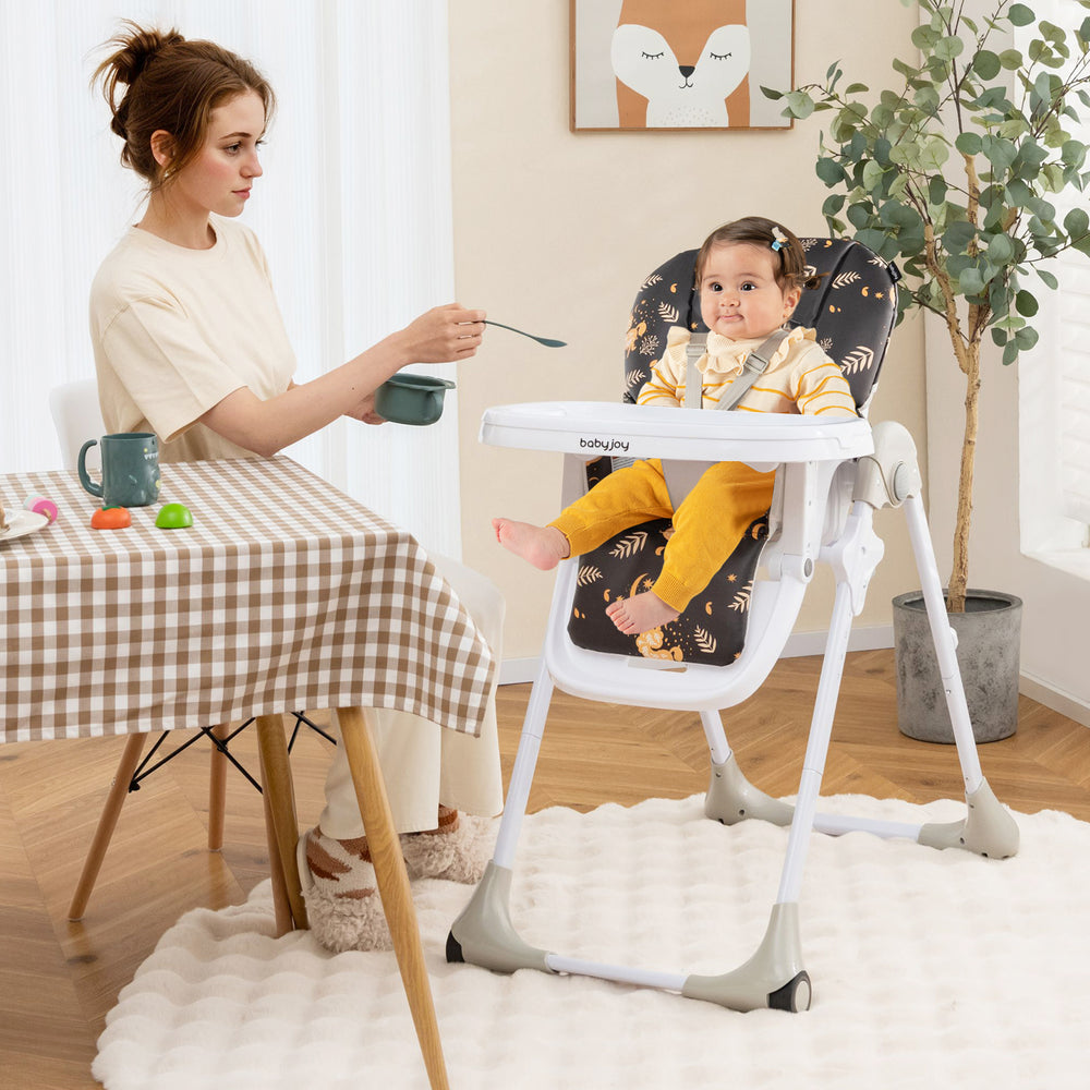 3-In-1 Convertible Baby High Chair for Toddlers-Dark Brown - Gallery View 1 of 8