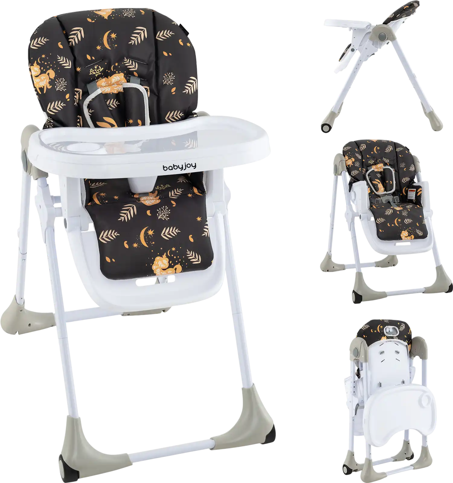 Costway 3-in-1 Convertible Baby High Chair 7 Heights Double Food Tray 56314972 New