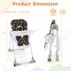 3-in-1 convertible baby high chair in dark brown with adjustable height, backrest, and footrest for versatile use.