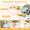 Removable double tray of a 6-in-1 baby high chair, featuring BPA-free PP material, for eating and playing activities.