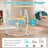 Baby Jump and Play Activity Center in blue with 3-level adjustable height and rotatable seat for endless fun.