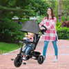 4-in-1 Baby Tricycle Toddler Trike with Reversible Seat and 5-Point Safety Harness-Gray - Gallery View 1 of 10
