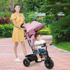 4-in-1 Baby Trike Kids Tricycle with Removable Canopy and Adjustable Push Handle-Pink - Gallery View 1 of 10