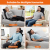 Back massager seat cushion in black, featuring 10 vibration motors, suitable for sofa, recliner, office chair, or bed.
