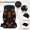 Back massager seat cushion in black with 10 vibration motors, adjustable straps, and portable design for versatile use.