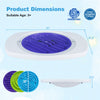 Top view of the Balance Board Maze for Kids showing dimensions, three maze discs, and a smooth surface for safe play.
