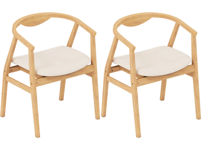 Costway Bamboo Accent Leisure Chair w/ Armrest Curved Backrest 51328649 New