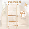 3-Tier bamboo bathroom floor organizer with adjustable shelves, 3 hooks, and a total weight capacity of 132 lbs.