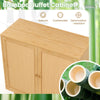 Bamboo buffet cabinet with PE rattan doors, featuring a natural finish and sturdy design for kitchen organization.