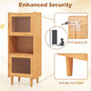 3-cube bamboo storage cabinet with acrylic doors, open compartment, anti-slip foot pads, ideal for versatile home.