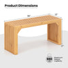 Bamboo dining bench with slatted top, 36" long, 660 lbs capacity, ideal for indoor and outdoor use.